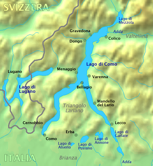 mapa Lago di Como